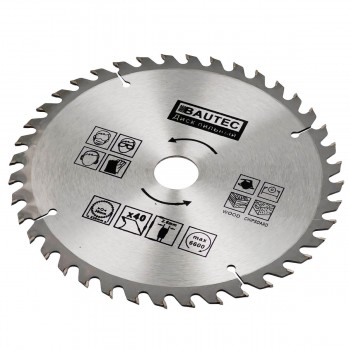 Disc circular pentru lemn BAUTEC 230 mm, 40 dinți, diametru interior 30 mm (Art. 1107)