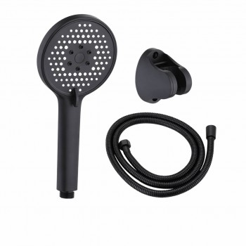 Set de duș AquaFix 18, pară duș, furtun 1,5 m, suport, 3 funcții, negru (art. 0103235)