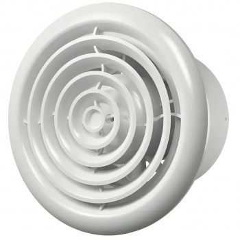 Ventilator de evacuare Vent Europe CIRCLE 100 White pentru baie și bucătărie, diametru 100 mm, silențios, cu clapetă antiretur