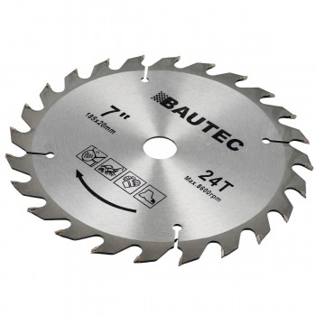 Disc circular pentru lemn BAUTEC 185x20 mm, 24 dinți (art. 1101)