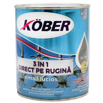 Грунт эмаль 3в1 прямо по ржавчине KOBER 0.75 л, черный