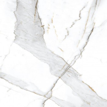 Gresie porțelanată pentru podea QSEC Calacatta White Polished alb 600x600 mm PEI 4