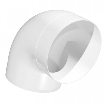 Колено пластиковое для круглых воздуховодов Mistral d.100 мм, 90° 10ККП90