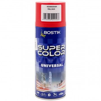 Spray email BOSTIK Super Color UNIVERSAL roșu, RAL 3020, lucios, 400 ml