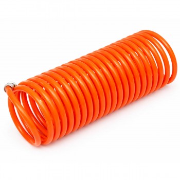 Полиуретановый спиральный шланг с быстросъемными соединениями (6х8 мм; 5 м) Hammer 40956