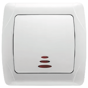 Întrerupător două butoane VIKO indicator, alb Carmen 90561050