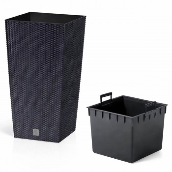 Горшок для цветов Prosperplast Rato Square DRTS240-S433 240х240х450 мм, 19 л, антрацит