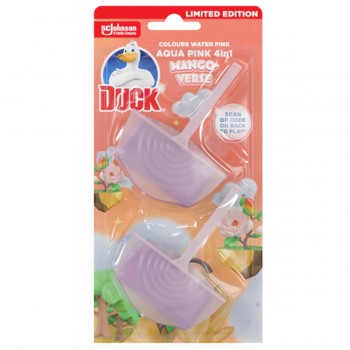 Блок для унитаза 4в1 Duck Aqua Pink манго, 2х36 г, с красителем воды