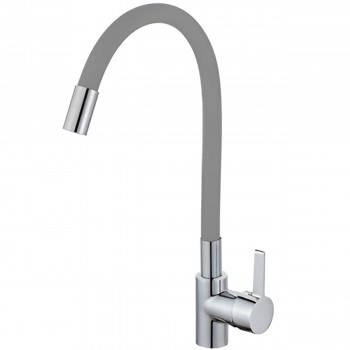 Baterie pentru bucătărie HYDRO-S monocomandă, gri, pipă flexibilă (Art. 0400450)