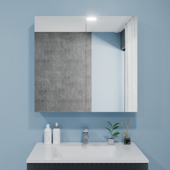 Dulap cu oglindă Bayro Optima 700x700 mm, alb mat
