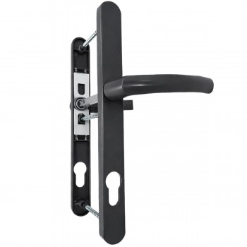 Ручки дверные на планке Kale Kilit FLIPPER KEFL85GRU, узкие 25х195х85 мм, межосевое 85 мм, графит, алюминий, под евроцилиндр