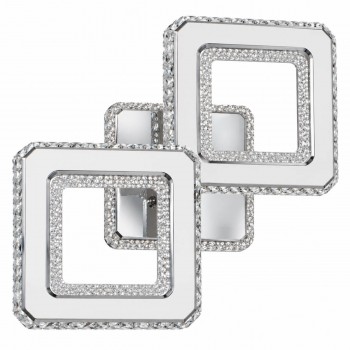 Люстра светодиодная потолочная 4 квадрата с кристальным декором D2236-2+2A White