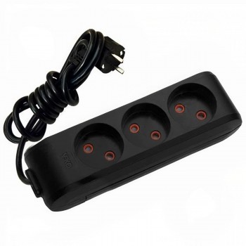 Prelungitor casnic Viko fără împământare 5 m 16 A 230 V 3 prize IP20 PVS negru 90132305