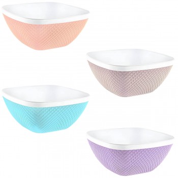 Bol de salată Plastart 23 x 23 x 10,5 cm, din plastic, multicolor DC-260