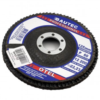 Disc lamelar BAUTEC UNIVERSAL pentru polizor unghiular (125 mm; 22,23 mm; P60) art. 1266