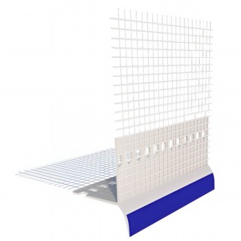 Profil PVC picurător cu plasă de armare 10x10x250 cm pentru tencuială de fațadă