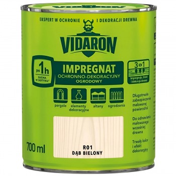 Impregnant pentru lemn Vidaron R01, stejar albit, mat, protecție decorativă, 0,7 l