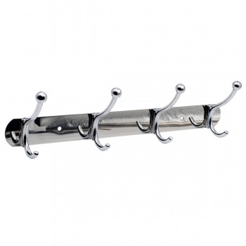 Cuier de perete 4 cârlige, din metal, crom AT3776-2