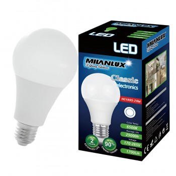 Bec LED Milanlux A70 20 W E27 6500K 1700 lm 220 - 240 V (Art. MLNA70202765)