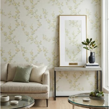 Tapet duplex din hârtie Bryanskie Oboi Vica 07, bej, model floral vegetal, 0,53x10 m