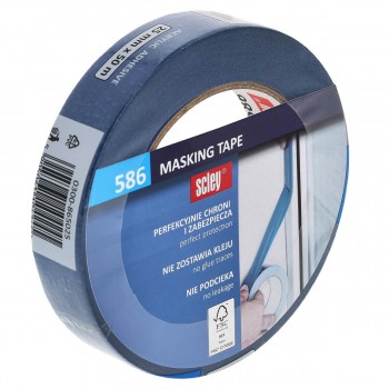 Bandă de mascare Scley 586, albastră, rezistentă la UV, 25 mm x 50 m, până la 30 de zile la interior, 0300-865025