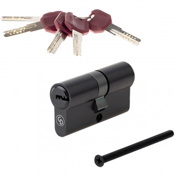 Cilindru de siguranță pentru broască Code Deco ZM-60-BLM 60 mm 30x30 mm, cheie-cheie, negru, 5 chei
