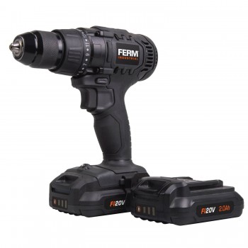 Аккумуляторная дрель-шуруповерт FERM CDM1141P, 20 В, 50 Нм, 2x2 Ач Li-Ion, 2 скорости, патрон 13 мм, кейс