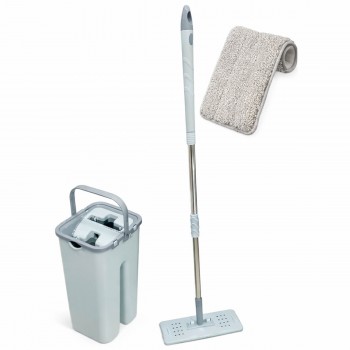 Set găleată cu mop plat și storcător Zambak Plastik ZP304, 8 L