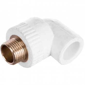 Угол комбинированный Sereneplast белый, 25 мм, 1/2" НР (0311113)