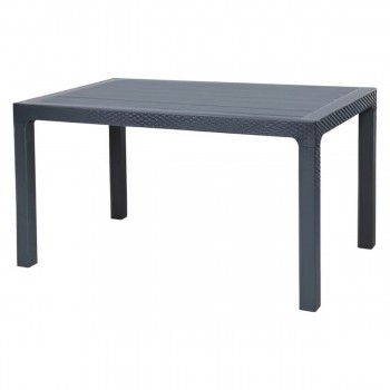 Masă de terasă Elit Ratan din rotang artificial fără sticlă 120x70 cm antracit