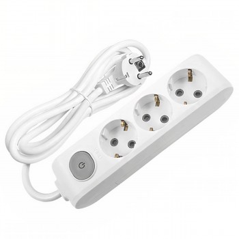 Prelungitor casnic Viko cu împământare 3 m 16 A 230 V 3 prize IP20 PVS 3x0.75 mm2 alb 90118303