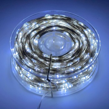 Ghirlandă LED 100 m, 1000 LED-uri, de tip fir, alb rece