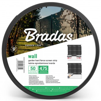 Лента ограждающая для забора и балкона Bradas 4,75 см х 50 м, 1200 г/м2, темно-графитовая TOB120047550DGYL