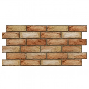 Декоративная стеновая панель ПВХ, коричневый кирпич, 96х48 см