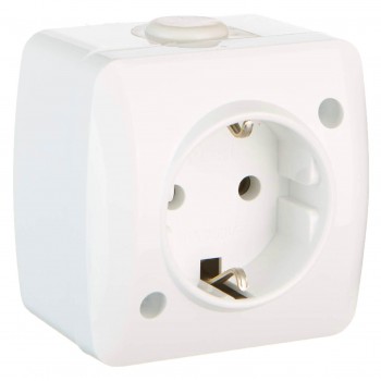 Priză deschisă Elbi Alsu, albă, cu împământare 504-010200-217