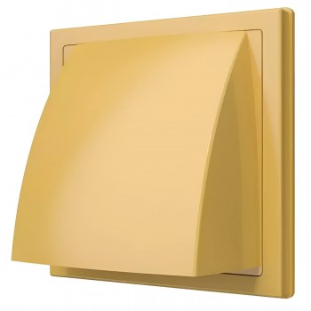 Ieșire de ventilație de perete Mistral 15x15 cm, diametru 100 mm, bej, cu clapetă antiretur