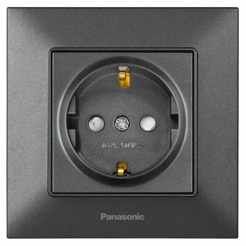 Priză cu ramă fără împământare Panasonic Arkedia Slim instalare ascunsă, antracit WNTC0212-2DG
