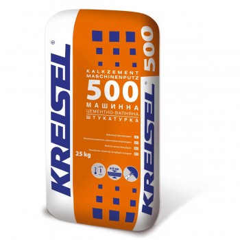 Машинная известково-цементная штукатурка Kreisel 500, 25 кг, для внутренних и наружных работ