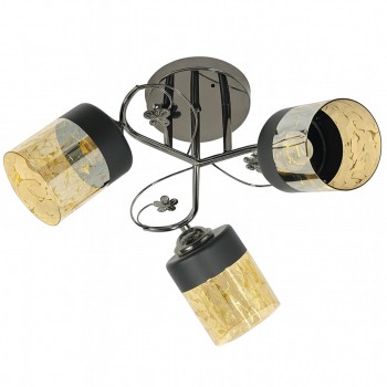 Люстра потолочная 6164B/3 GM+FG, E27, 220-230 В, золотой металлик
