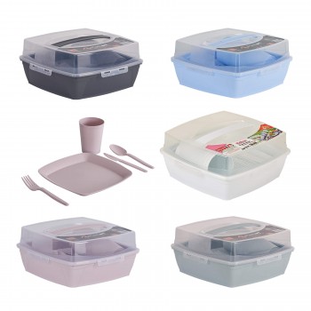 Set pentru picnic Plastart 32 obiecte, multicolor 300 x 300 x 130 mm SP-180