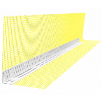 Profil protecție de colț PVC cu plasă 100 x 100 mm 2.5 m