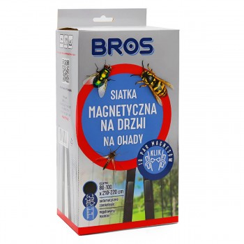 Москитная дверная сетка на магнитах, штора от комаров BROS 100 х 220 см, антимоскитная, черная
