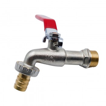 Robinet cu sferă din alamă Rubano 1/2 filet extern cu mâner cu conector colțar pentru butoi