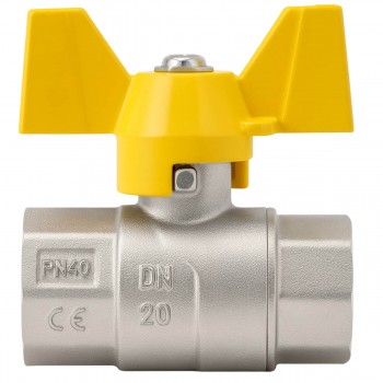 Robinet cu bilă pentru gaz Rubano 1/2 filet intern x 1/2 filet intern, întărit, cu mâner în formă de fluture