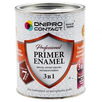 Грунт-эмаль антикоррозионная DNIPRO Contact PRIMER ENAMEL светло-зеленая 3в1 глянцевая 0,9 кг