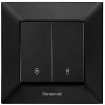 Переключатель проходной 2-клавишный Panasonic Arkedia Slim черный 10 А 250 В IP20 90x90x45 мм WNTC00112BL