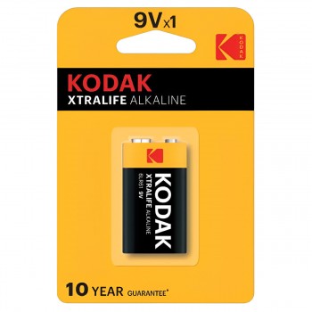 Батарейка Kodak XTRALIFE 9V 6LR61 щелочная, Крона, 1 шт