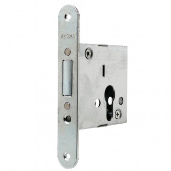 Замок врезной для сейфа Антал ЗВ1-1, цилиндровый, без защёлки, 55 мм, 1 ригель, без цилиндра