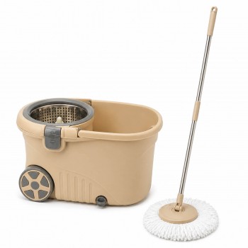 Набор для уборки с ведром на колесах, отжимом, шваброй и запасной насадкой JA4092