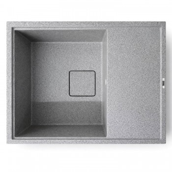 Кухонная мойка Elefant Premium Esteris 6550, 645x495 мм, из искусственного камня, врезная, с крылом, серый